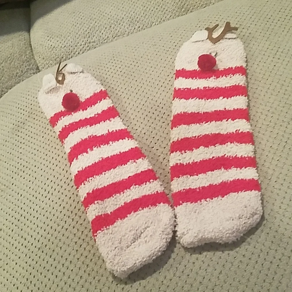 ❤️10/$20 New cute warm cozy reindeer socks Christmas